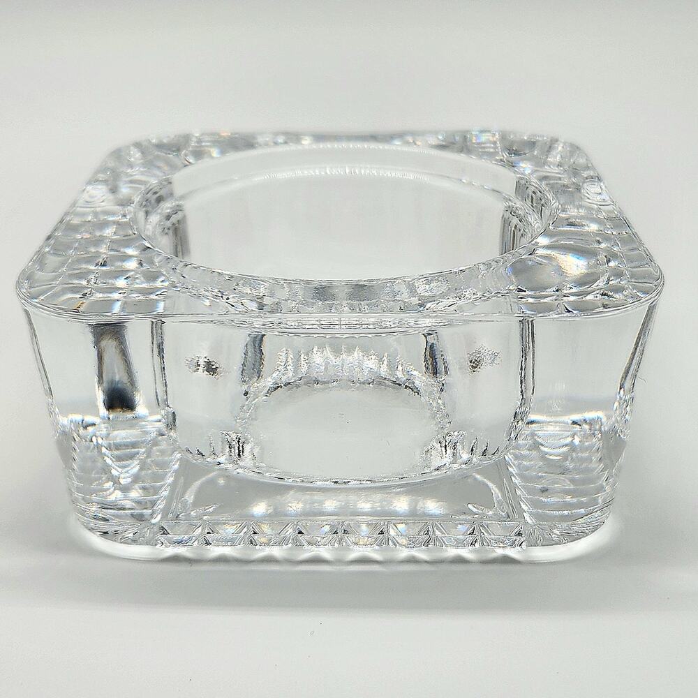 Vtg CRISTAL D'ARQUES Heavy Square Lead Crystal Dish marked France
